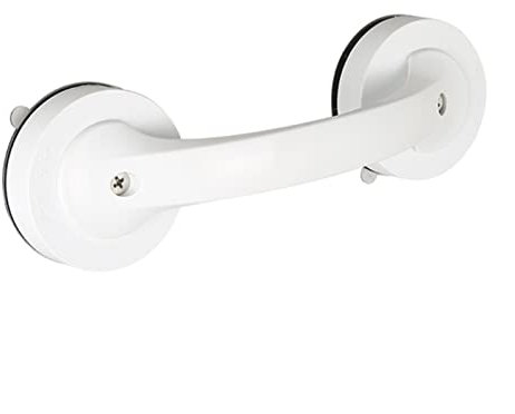 Barra de Agarre para Ducha con Ventosa, Mango de Ventosa Seguro y Fuerte Manija para bañera de Ducha Manija Antideslizante para niños (Color : Black) (Blanco)
