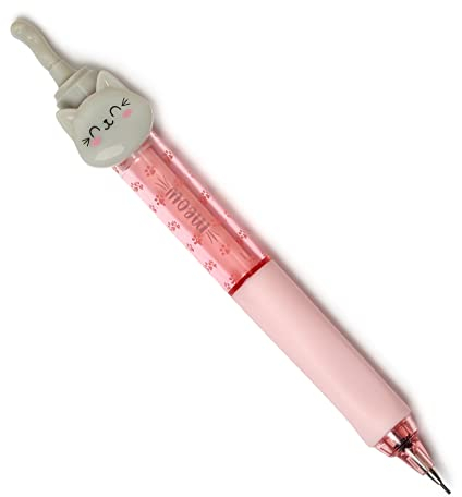 Legami - Druckbleistift, Meow, Ø 1,2 cm, 1 Mine 0,7 mm HB Inklusive Ergonomischer Silikongriff, Präzises Schreiben