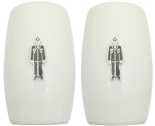 Policeman China Salt and Pepper Shakers Cruet Set Modern White CSP 283