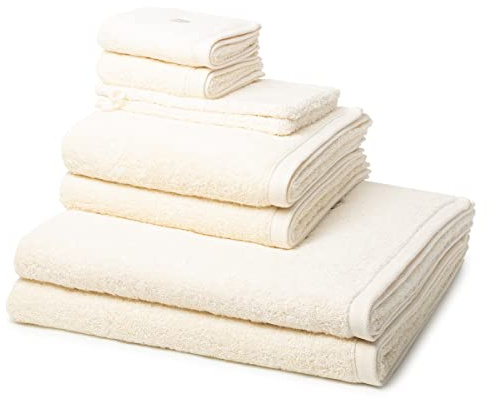 Ross - 8 teiliges Frottier-Set - Vita (2 X Wasch- 2 X Gäste- 2 X Dusch- 2 X Handtuch im Set) - 520 g/m2 - Baumwolle - Walkfrottee - saugstark - weich und flauschig - Sand