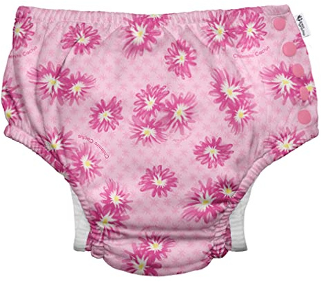 green sprouts - Eco snap Swim Diaper with Gussets - Pink Chilenito Cactus Flower - 3T (2-3 Years)