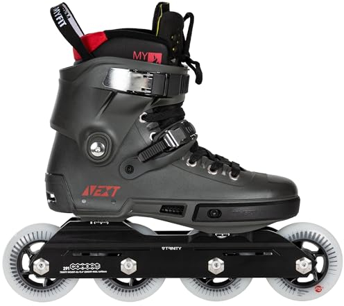 Powerslide Next Charcoal 90 Inline Skates - Urban & Fitness Skates for Men and Women - Inline Skates Freeskate Complete - Black