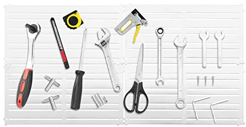 GYMAX 4-teiliges magnetisches Werkzeughalter-Set (je 15 x 30 cm), Wandhalter mit 32 magnetischen Streifen, platzsparende Werkzeug-Hängeplatte für die meisten Wände & Oberflächen