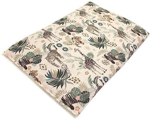 GIRAFFENLAND Leinsamenkissen 30 x 20 cm, Bio Stoff Wilde Tiere - Als Wärmekissen & Kältekissen - Körnerkissen für Mikrowelle und Backofen - 30x20cm, 800g