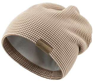 Sterntaler Beanie med randig – unisex barnmössa av mjuk mikrofiber, rost, 45
