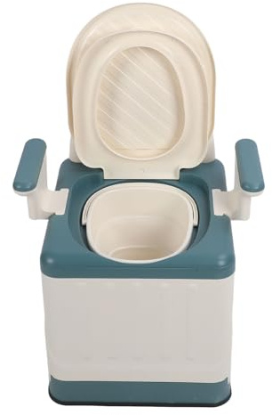 Pongnas Klappbarer Nachttisch-Toilettenstuhl mit Armlehnen, Tragbare Toilette für Camping, Reise-Camping-Toilette für Erwachsene und, Tragbare Toilette für Zuhause, Schlafzimmer,