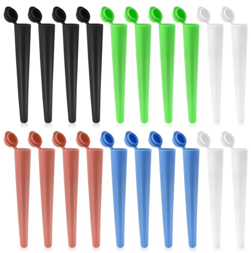 ENUTROF Hülle Kingsize Transporthüllen 20Stk 116mm Joint Hüllen Tube J-tube | Geruchsdicht Case mit Clipdeckel Set Wiederverwendbar Wasserdicht für Raucher TragenTransport 5 Farben