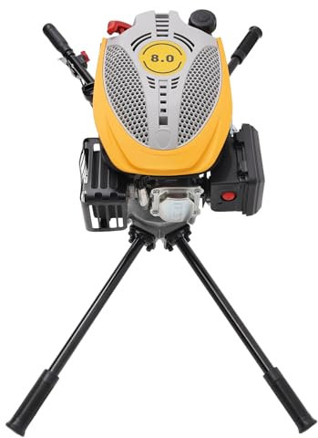 VonVVer Post Hole Digger 4 Stroke 173cc - Earth Digging Machine 8HP Petrol Earth Auger with 4 Handles Fence Post Ground Hole Borrer Digger without Drill Bits