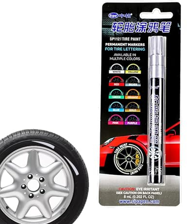 Tire Marker - Tire Lettering Marker Paint Pen | Snabbtorkande touch-up-penna för gör-det-själv-kort, däck, trästaket på innergården, canvasskor och stenar, målarpenna för bildäck, vattentät däckmarkör