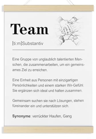 MEJOSER Team Geschenk, XL Arbeit Poster 30x43cm, Büro Deko Wand, Kollegen Geschenk, Mitarbeiter Weihnachtsgeschenke, Abschiedsgeschenk Kollegen Kollegin, Dankeschön Jobwechsel