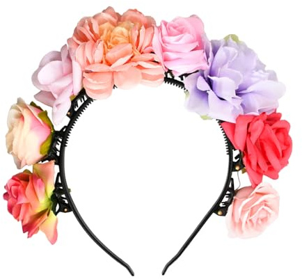 Cerchietto Fiori per Capelli, Fascia Copricapo per Capelli con Fiori, Cerchietto Fiori per Capelli Donna, Decorazione Capelli Donna per Nozze
