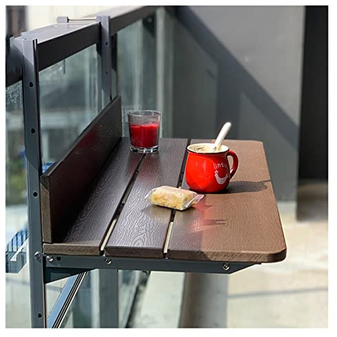 JXIPANUL Balkon-Hängetisch, Faltbarer Balkon-Stehtisch für Geländer, klappbarer Decktisch für den Außenbereich, Verstellbarer Hängedeck-Tisch für Terrasse, Garten/Table De Loisirs/80 x 37 c