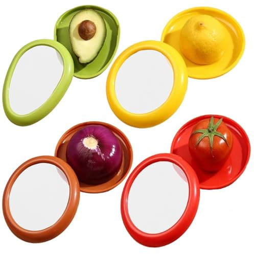 Zwenjuan Contenedores de Almacenamiento de Aguacate con Tapa de Silicona 4 Piezas Envases Hermeticos de Almacenamiento para Frutas Verduras Tomate Aguacate Limón Caja para Comida en Nevera