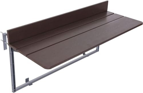 Balkonhängetisch für Geländer, verstellbar, zusammenklappbar, Terrassen-Beistelltisch (120 x 37 cm)