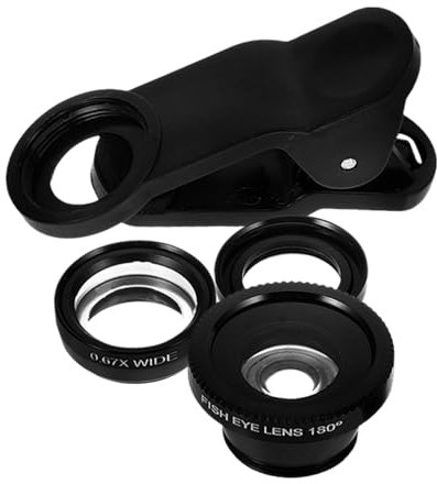 Gadpiparty Kit Obiettivi Telefono Grandangolare Macro Fisheye Fotocamera Telefono Clip Per Fotocamera Mobile