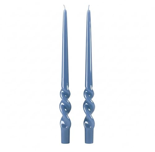Cereria Di Giorgio - 2 Candele Voluta laccate - Ø 2.2 cm h. 40 cm - Blu Dusk
