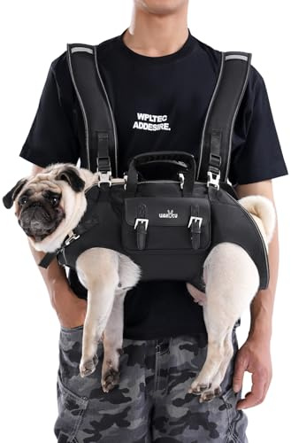 Wakytu Hunderucksack für Hunde, Hundegeschirr | Verstellbare, gepolsterte, atmungsaktive Gurte für Hunde, Behinderte, Gelenkverletzungen, Arthritis, Größe XL