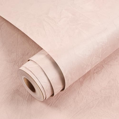 YENHOME Papier Peint Adhesif Velour Rose 40x500cm Floqué Papier Mural Autocollant Chambre de Fille Salon Doux Velours Rose Rouleau Adhesif Decoratif pour Meuble Boîte à Bijoux Floqué Tissus Doublure