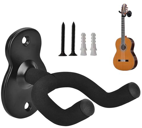 AONAYO 1 Stück Gitarrenhalter Für Die Wand, Universal Gitarrenwandhalterung Für Akustikgitarre, E-Gitarre, Bass, Ukulele, Geige, Mandoline