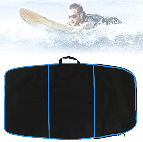 Drfeify Praktische Polyester Surfboard Bodyboard Bag Doppel Reißverschluss Design Außen Reißverschlusstasche Zum Surfen Gelben Streifen (Schwarze Stoffstoffstreifen)