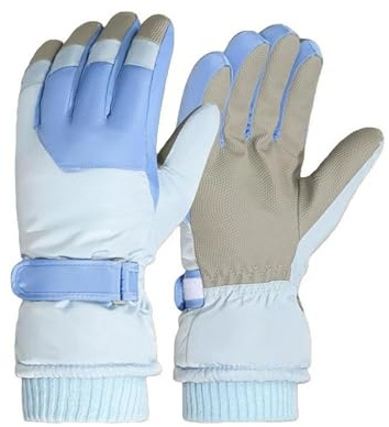 NJDQFA Guantes Termicos, Guantes de Esquí, Guantes Invierno Hombre Mujer, Pantalla Táctil, Antideslizantes, Impermeable para Snowboard, Moto, Camping Invernal,Azul,One Size