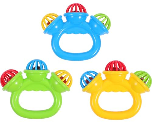 TOYANDONA 3 Stück Pack Kleine Handglocken aus Kunststoff für Babys und Kleinkinder bis 3 Jahre mit Klarem Klang Glatter Oberfläche Musikinstrumente für Musikalische Früherziehung und