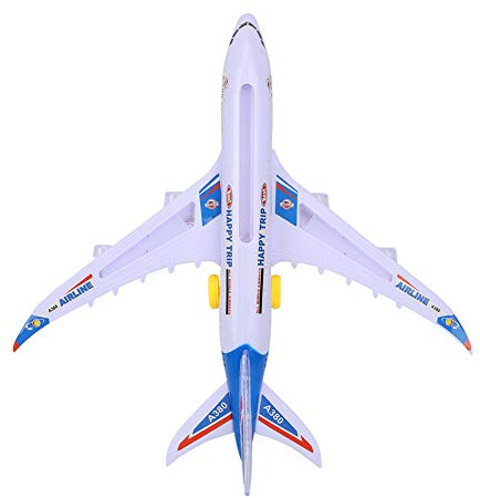 Generic Leksaksflygplan Stor Elektrisk Modell med Ljud och Ljus för Barn, A380 Flygplan 43 Cm Lång Barnleksak för 3 år och Uppåt, ABS-material (modellflygplan)