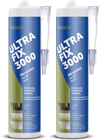 Colla Millechiodi Acrillica Presa Rapida – 2 x 280 ml - Adesivo Acrilico di Montaggio per Battiscopa e Pannelli Murali - Legno, Cemento, Intonaco, Pannello Truciolare, Gesso