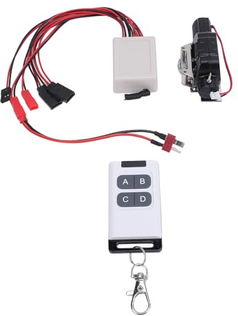 KAKAKE Treuil de Voiture télécommandé RC avec Câbles en Acier, pour Voitures sur Chenilles Axiales, HPI, Losi RC (Noire)