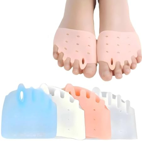 Séparateur Orteils en Silicone, Ecarteur pour les pieds des hommes et des femmes, Correcteur Hallux Valgus, Redresseur Orteil [bleu & ivoire & rose & diaphane]