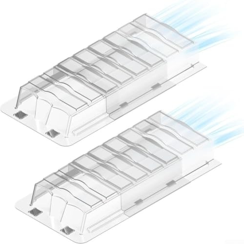 Lot de 2 déflecteurs d'aération magnétiques pour dessous de meubles, extension de grille d'aération réglable de 22,9 à 43,2 cm pour canapés, lits, bureaux, redirecteur d'aération en plastique facile à