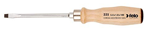 Felo 335 100 90 Screwdriver with Wooden Handle, Multi-Colour