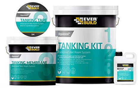 Everbuild Aquaseal Wet Room System – Flexible – Waterproof – Easy To Apply – Internal And External – Large Kit