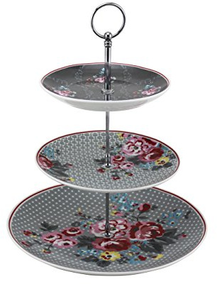 Premier Pippa Soporte de 3 Pisos, New Porcelana y Acero Inoxidable, Multicolor