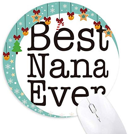 Best Ever English Letters Present Pattern Mouse Pad Jingling Bell Round Rubber Mat