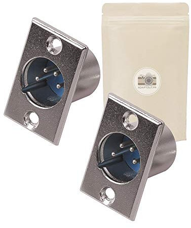 2x Presa a muro connettore spina XLR 4 poli pin maschio da saldare - Adattatore per alimentazione 12V 24V 48V 150W - Adaptout marca francese