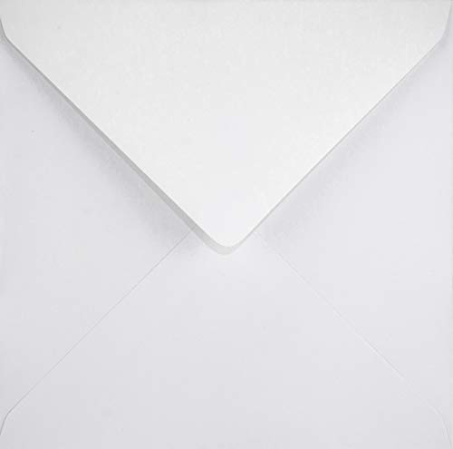 Netuno 25 Kartenumschläge Weiß quadratisch 14x14 cm elegant festlich | 120g Olin White · edle weiße Kuverts für Hochzeit, Einladungen & Grußkarten