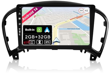 JOYX Android 10 Double Din Car Stereo Head unit For Nissan Juke J15 2012-2019 | Free Camera Microphone | 2G+32G | 8 Inch | Support GPS WiFi 4G Bluetooth5.0 Steering Wheel Google DAB Carplay Mirrorlink