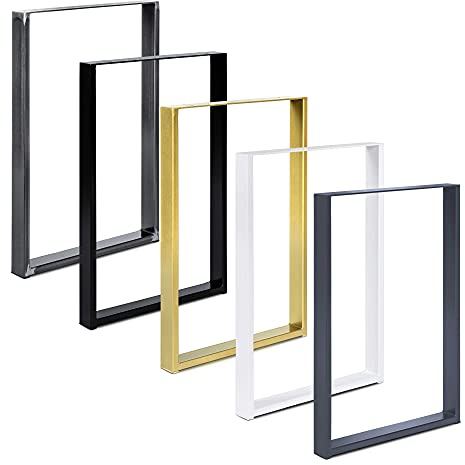 Magnetic Mobel 2 x Tischkufen aus Metall | Industrial Tischbeine in Schwarz Weiß & Rohstahl | Alle Größen für Esstisch Schreibtisch Couchtisch & Bank | DIY Tischgestell (50x72 cm, Grau/Anthrazit)