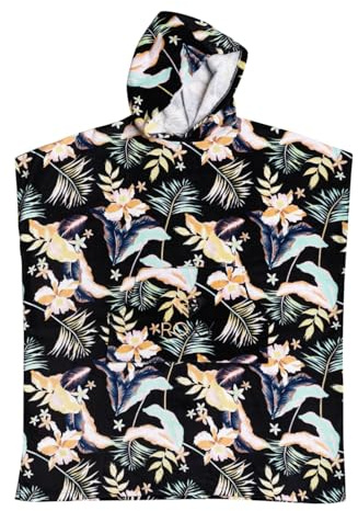 Roxy Stay Magical Printed - Surf-Poncho-Handtuch mit Kapuze für Frauen, Baumwolle,Schwarz