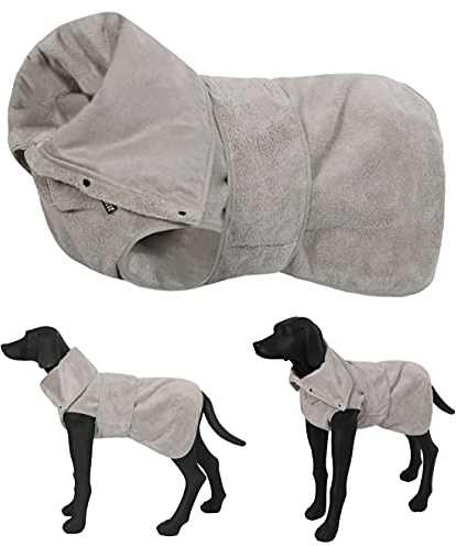 elropet Hundebademantel für kleine/mittlere/große Hunde XS - XL Bademantel BEIGE Microfaser SCHNELL TROCKNEND (M)