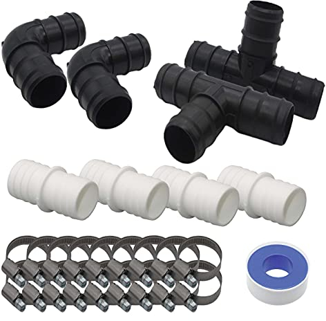 DS24 Poolschlauch Schlauch Verbinder Tülle Stutzen Set (27-teilig) 38 mm