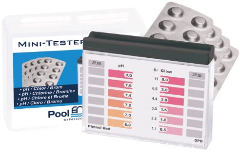Pool Outlet Wassertester, Pooltester fÙr pH-Wert und freies Chlor mit 40 Tabletten