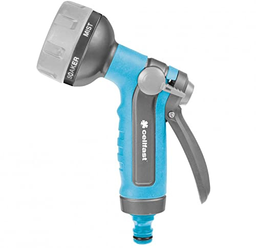 Cellfast Pulse 52-029 Pulse 6 Arroseur de pistolet avec 6 fonctions Douchette de jardin Pistolet pulvérisateur Buse de pulvérisation Régulateur de pression