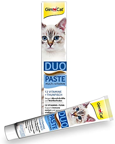 GimCat Duo Paste Multi-Vitamin und Thunfisch - Wertvolle Vitamine steigern Abwehrkräfte und Wohlbefinden - 1 Tube (1 x 50 g)