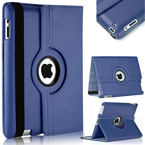 360° Rotate Leather Cover for iPad 10.2, 8th/7th/6th Gen and iPad Pro 10.5 (Blue)