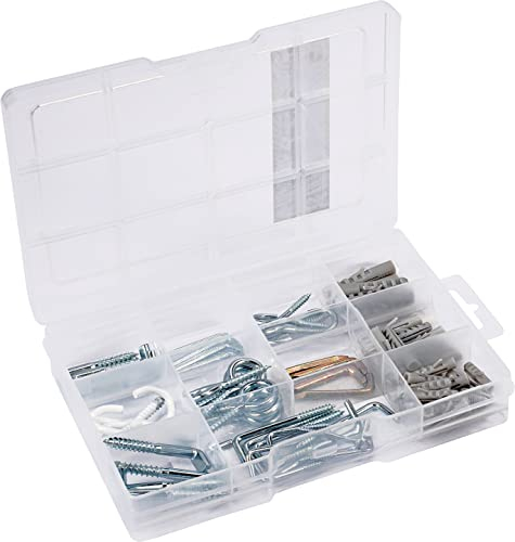 Connex Schraubhaken-Sortiment 78-teilig - Diverse Haken & Dübel im Set - Vorsortiert in praktischer Kunststoffbox - Geeignet für Aufhängungen aller Art / Haken-Set / Sortimentskasten / DP8500123