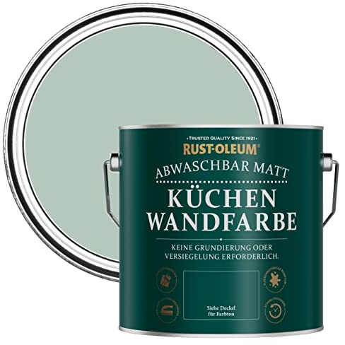 Rust-Oleum abwaschbare matte, geruchsarme hellgrün Küchenwandfarbe - Pastellgrün 2,5 Litres