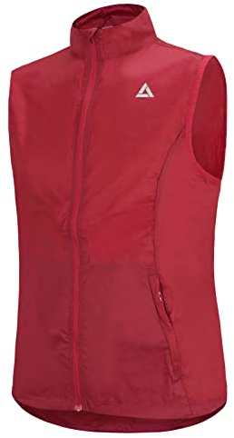 Airtracks Damen Fahrradweste Laufweste Comfort Line Radweste Leichte Wind Weste Reflektierend Winddicht Ärmellos Windstopper Atmungsaktiv XS S M L Xl XXl 3XL 4XL - rot - L