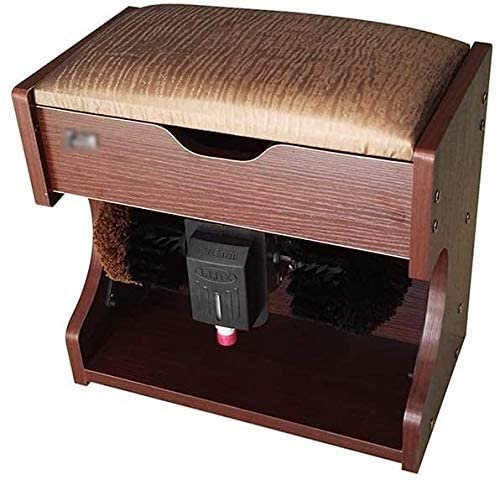 QHYXT Cireuse à Chaussures, cireuse à Induction Automatique, cireuse à Chaussures électrique Domestique, Petite cireuse à Chaussures en Bois, brosses à Chaussures, Cadeau de Bureau à Domicile